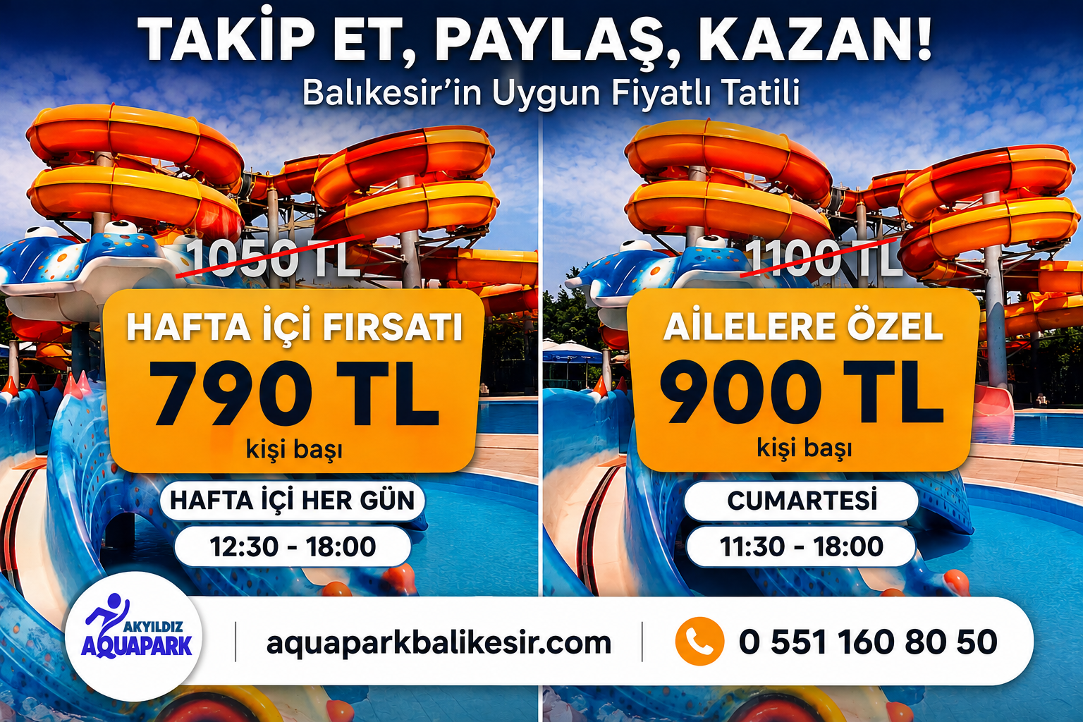 Akyıldız Aquapark kampanya duyurusu